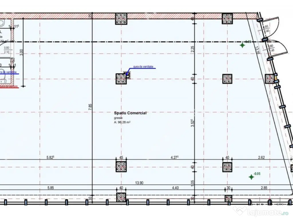 Spatiu comercial de 100 mp cu deschidere stradala