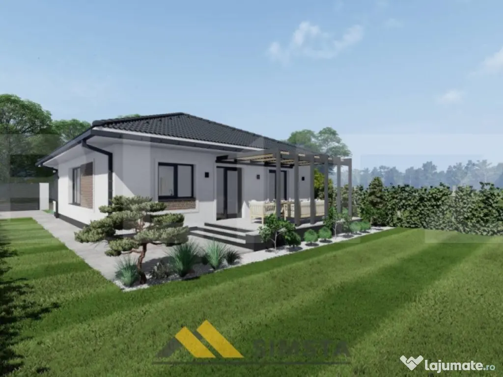 Casa cu 4 camere la roșu,finisat sau la cheie, 107 mp, zona