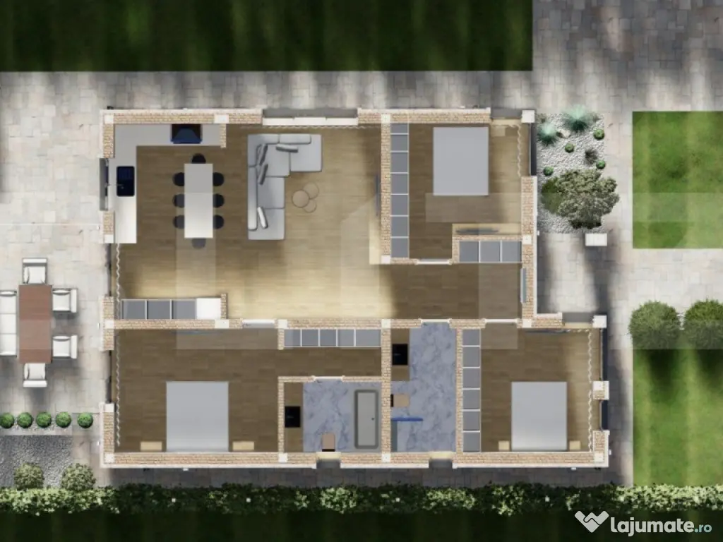 Casa cu 4 camere la roșu,finisat sau la cheie, 107 mp, zona