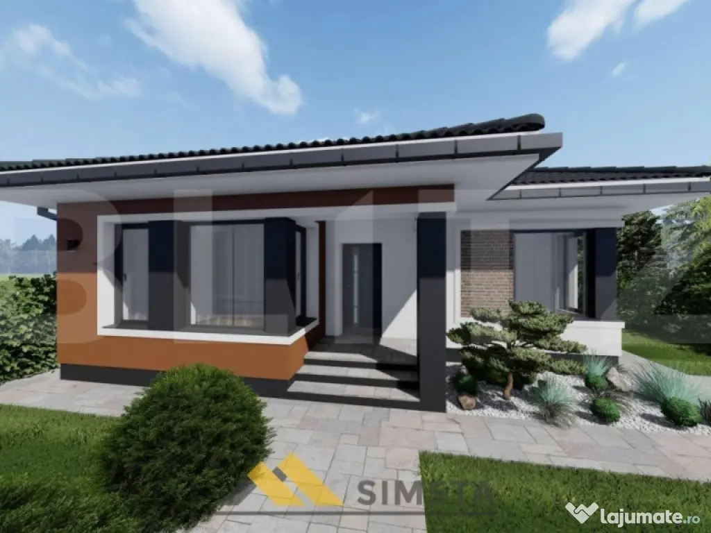 Casa cu 4 camere la roșu,finisat sau la cheie, 107 mp, zona