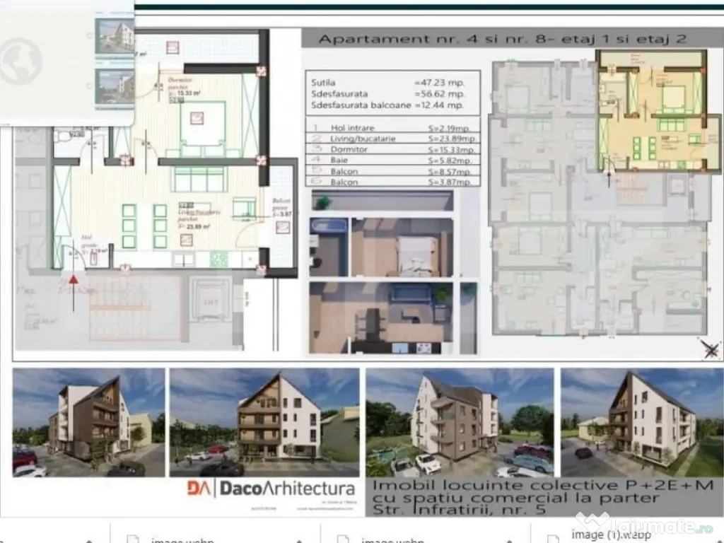 Apartament 2 camare, bloc nou