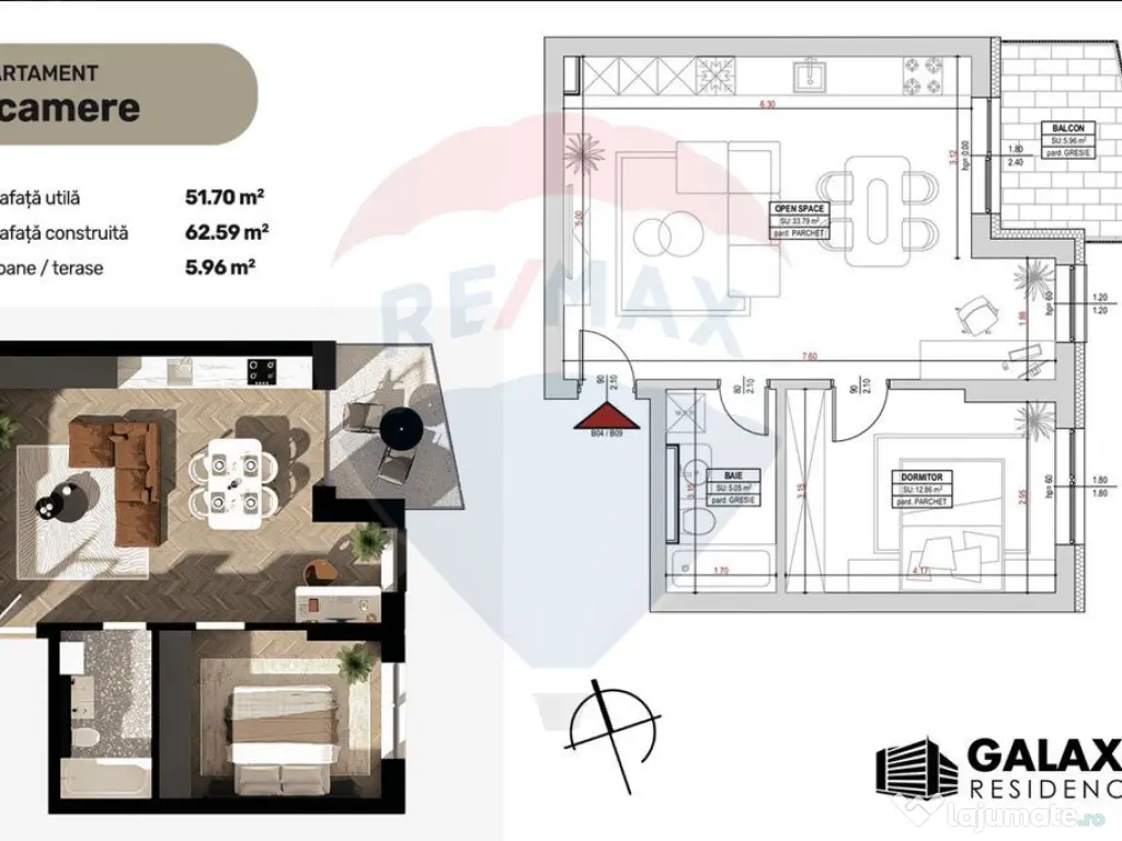 COMISION 0%| DE VANZARE| 2 CAMERE| TRACTORU| BLOC NOU|GAL... 