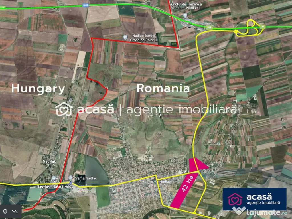 Teren industrial 42 ha Vama Nadlac 
