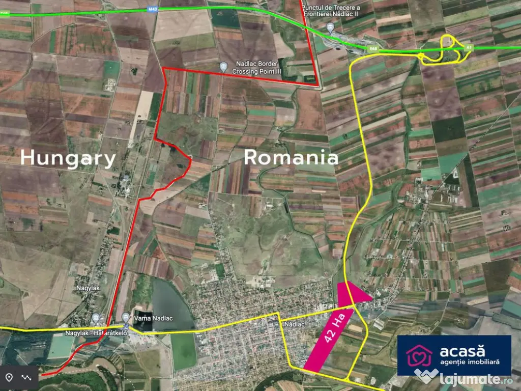 Teren industrial 42 ha Vama Nadlac 