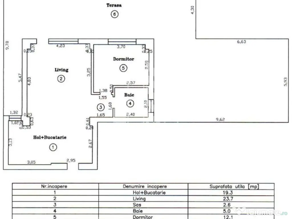 Apartament cu 2 camere, terasa 124mp, zona Torontalului