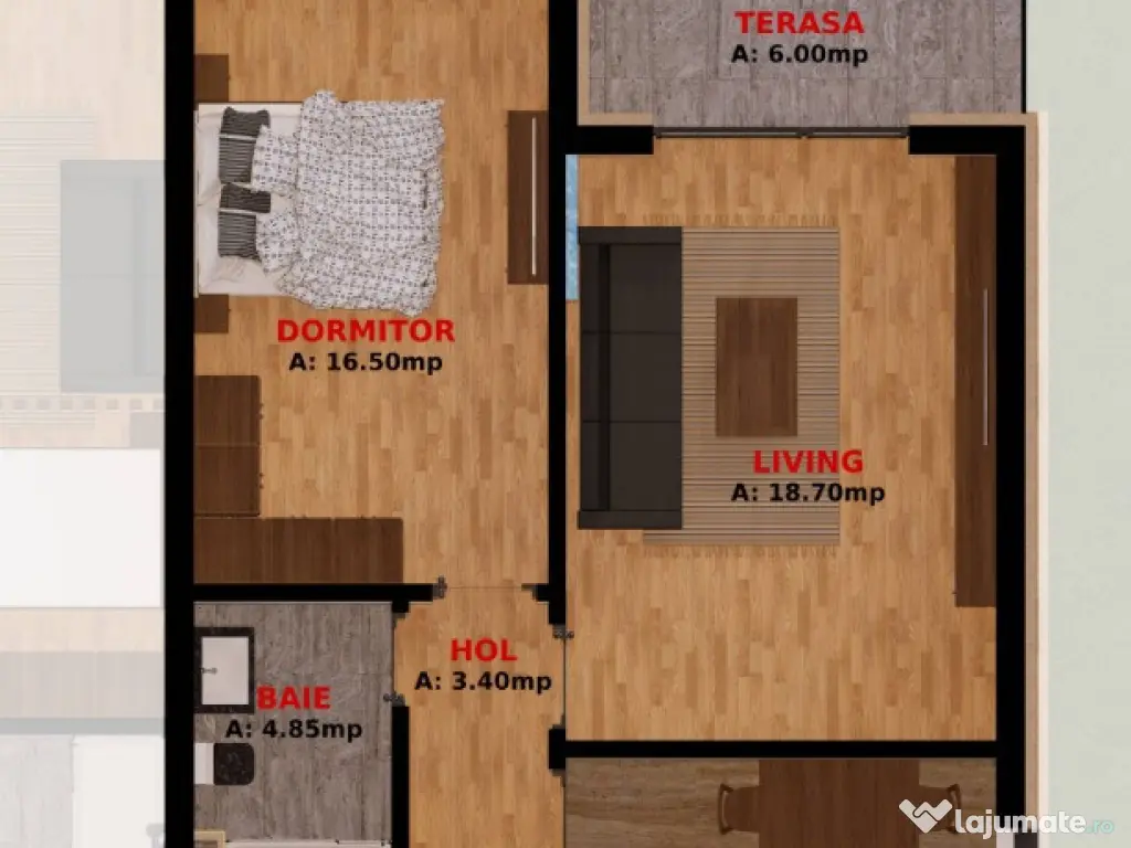 Apartament 2 camere si garsoniera la 1,5 km de Bucuresti. 