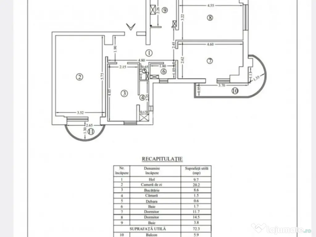 Apartament de vanzare cu 3 camere, 2 băi zona Pacurari- Luk
