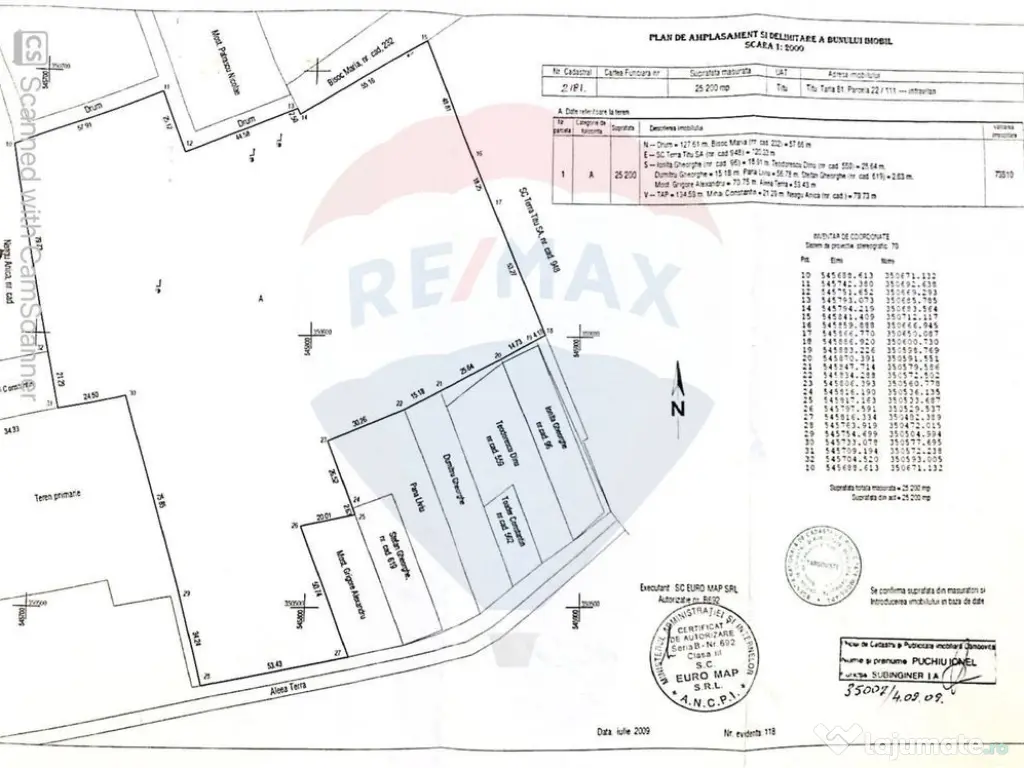 Vanzare Teren Intravilan 25.200mp Titu / Strada Tera 