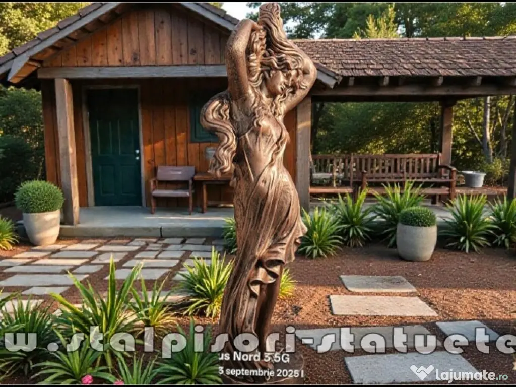 Statuetă Venus cu părul lung, arămiu patinat, model S71. 