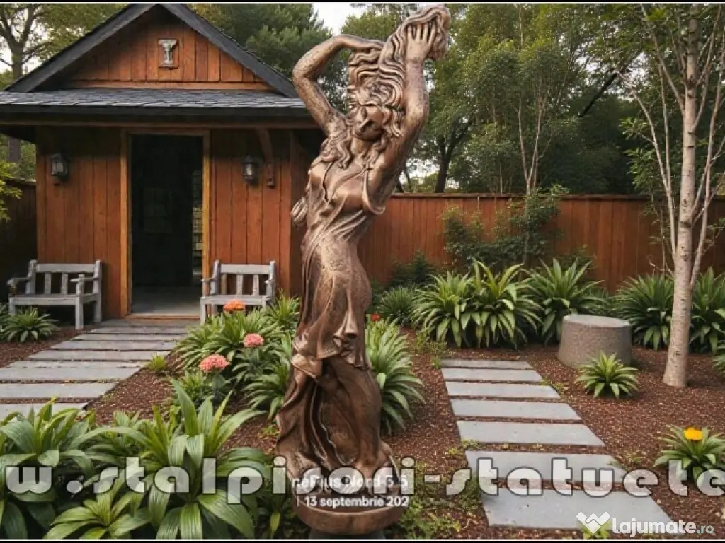 Statuetă Venus cu părul lung, arămiu patinat, model S71. 