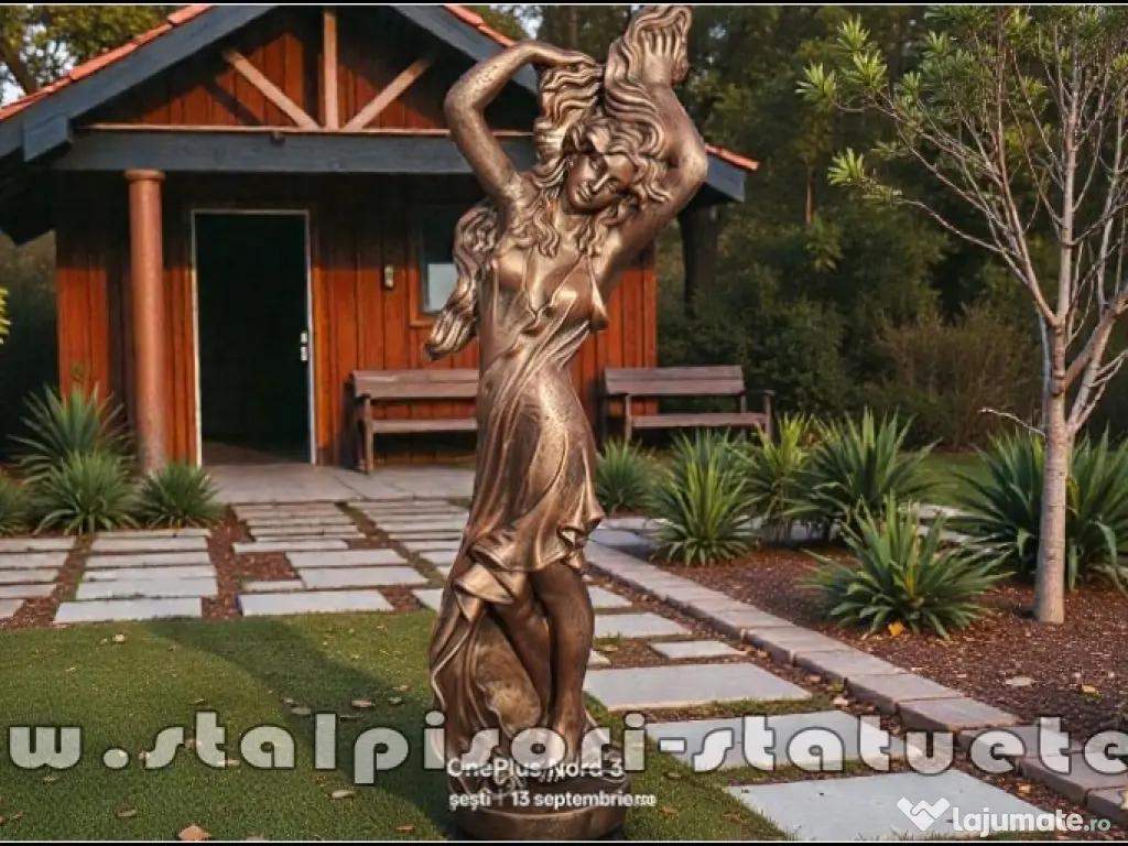 Statuetă Venus cu părul lung, arămiu patinat, model S71. 