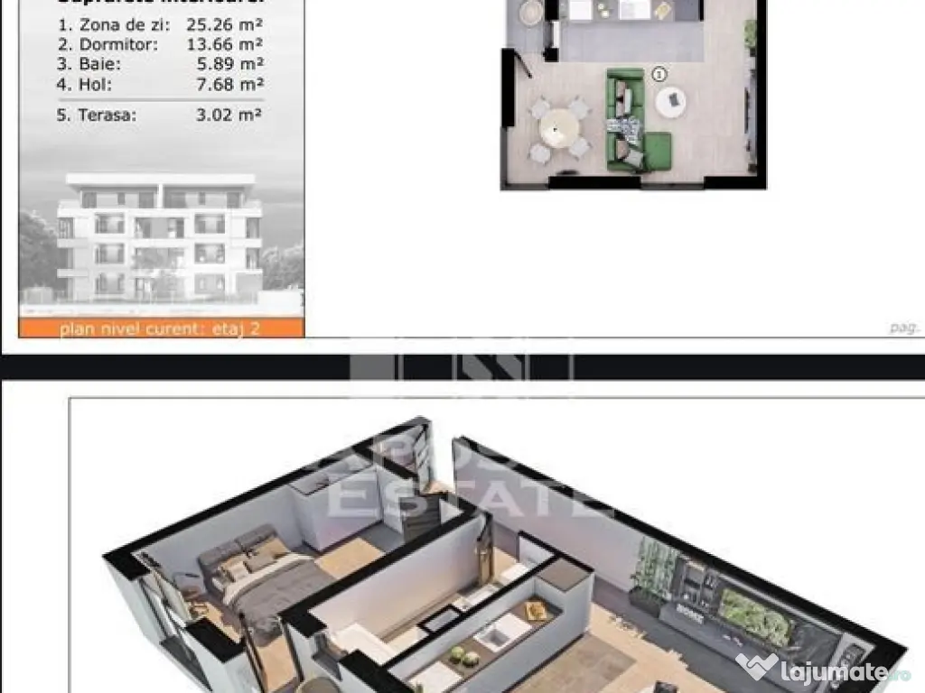 Apartamente cu 2 camere, etaj intermediar, bloc nou, Toro...