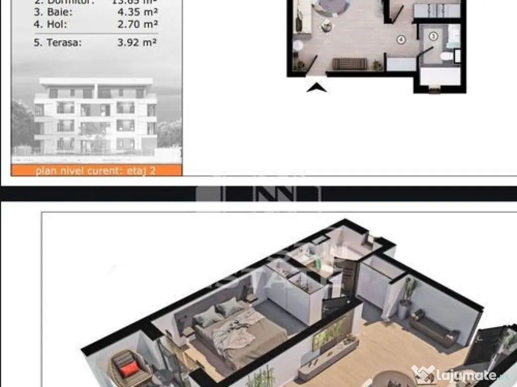 Apartamente cu 2 camere, etaj intermediar, bloc nou, Toro...