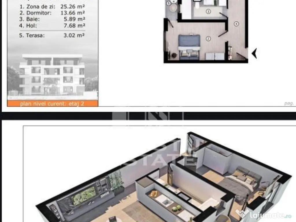 Apartamente cu 2 camere, etaj intermediar, bloc nou, Toro...