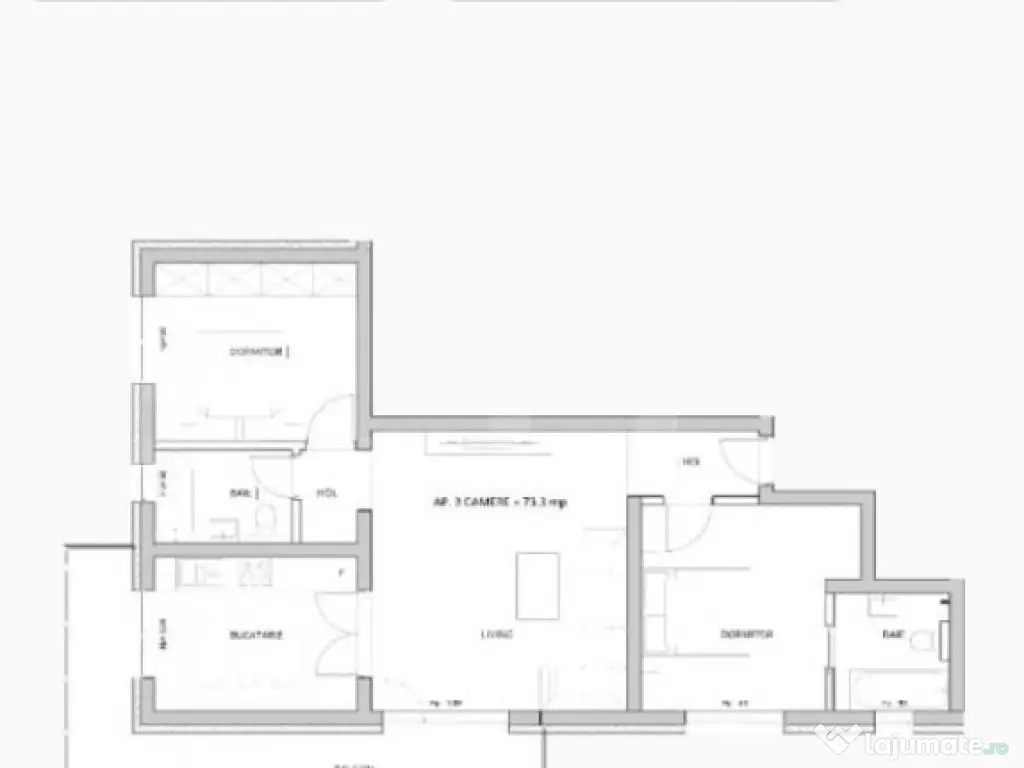 Apartament 3 camere,73 mp utili, balcon 16,60 mp, zona Esso