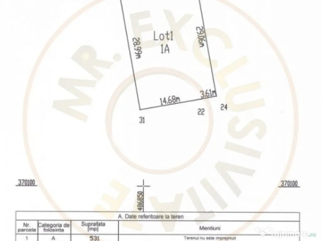 Teren 531 mp intravilan Smeura Stoenari la 3km de Pitesti 