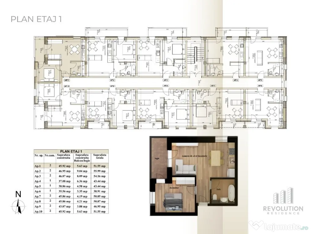 NEW! COMISION 0% - Apartamente 1-2 camere - Oltului 13A, Baia Mare 