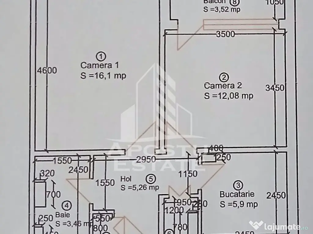 Apartament cu 2 camere, decomandat, renovat, zona Dambovita 