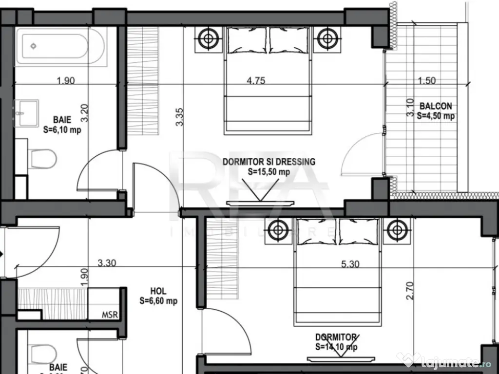 3 camere 94,80 mp Ultracentral - Mosilor la 8 min Metrou 