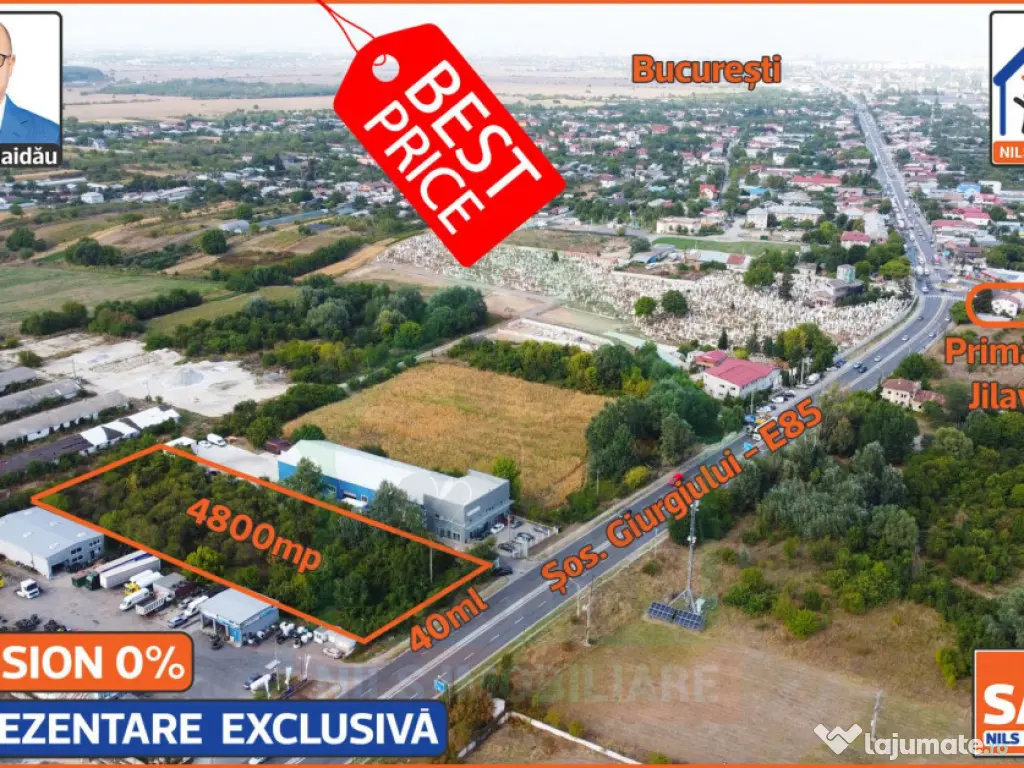 Teren 4967mp | Intravilan | Utilitati | Jilava - Sos. Giurgi 