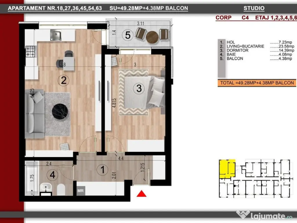 2cam studio mutare imed, 15min metrou Leonida/Berceni