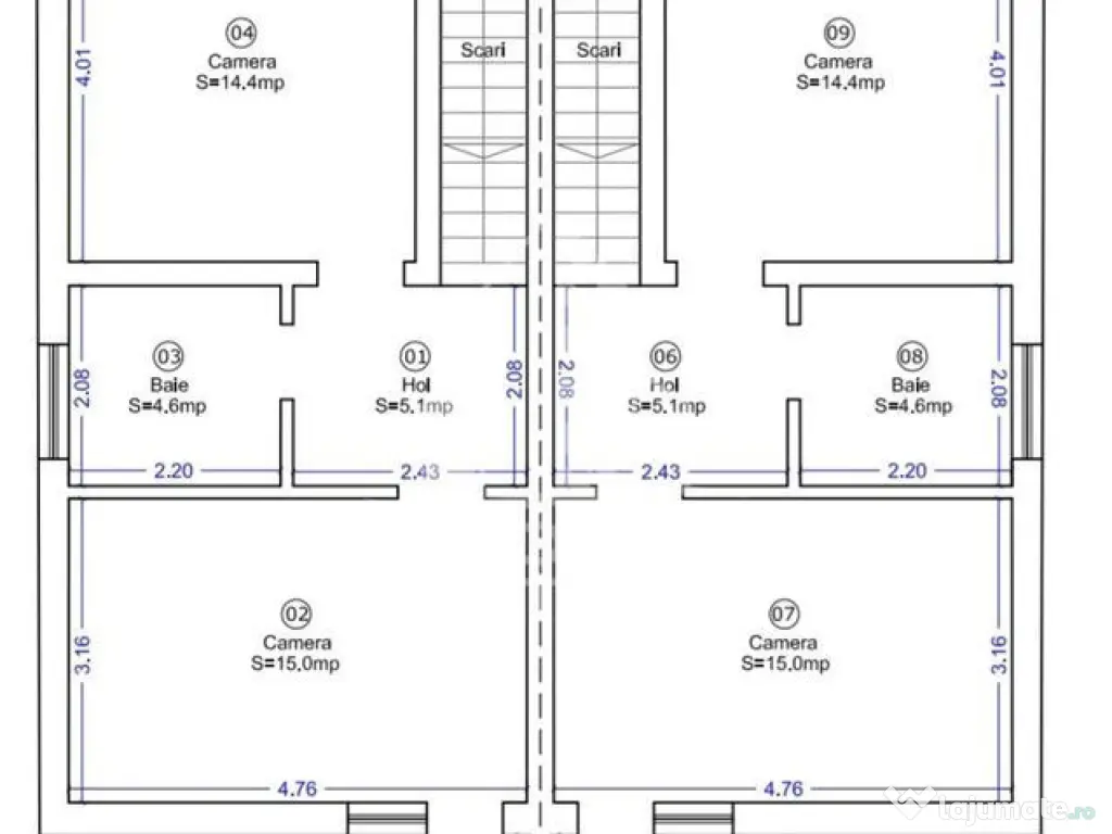 Duplex complet decomandat, cu 4 camere si 2 bai, langa Bu... 