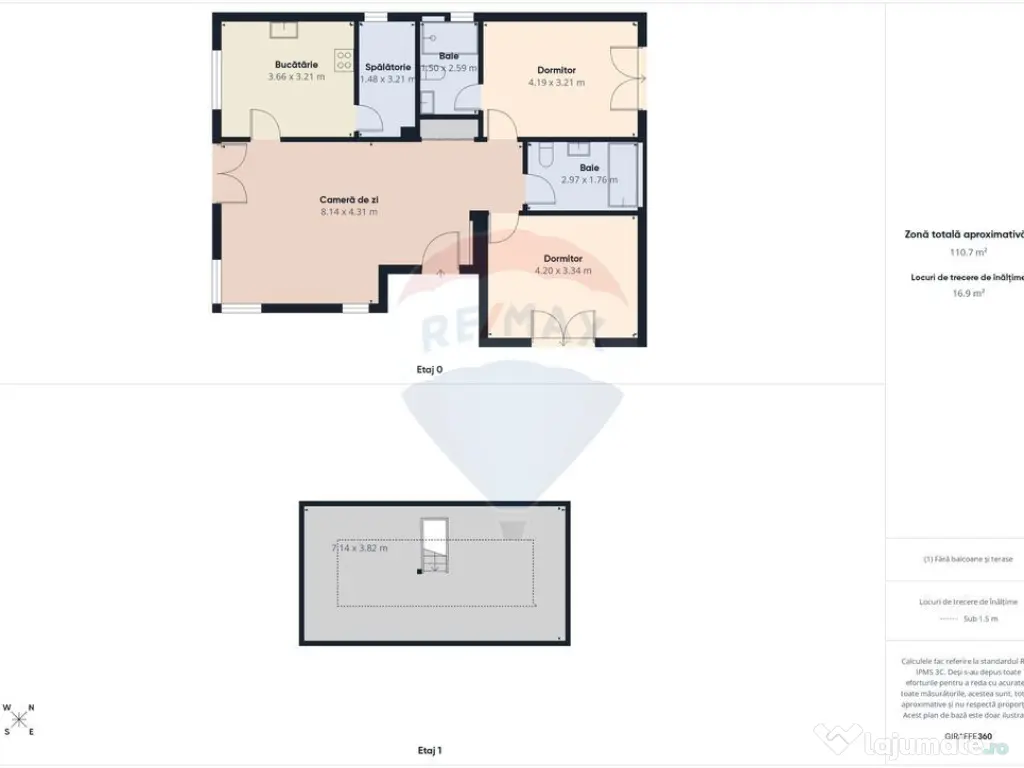 Casa cu 3 camere de vanzare | Petresti | Curte 214mp 