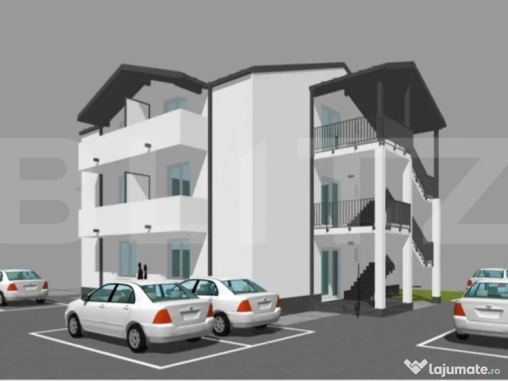 Apartament 2 camere în bloc nou, 57 mp, 2 balcoane și parc