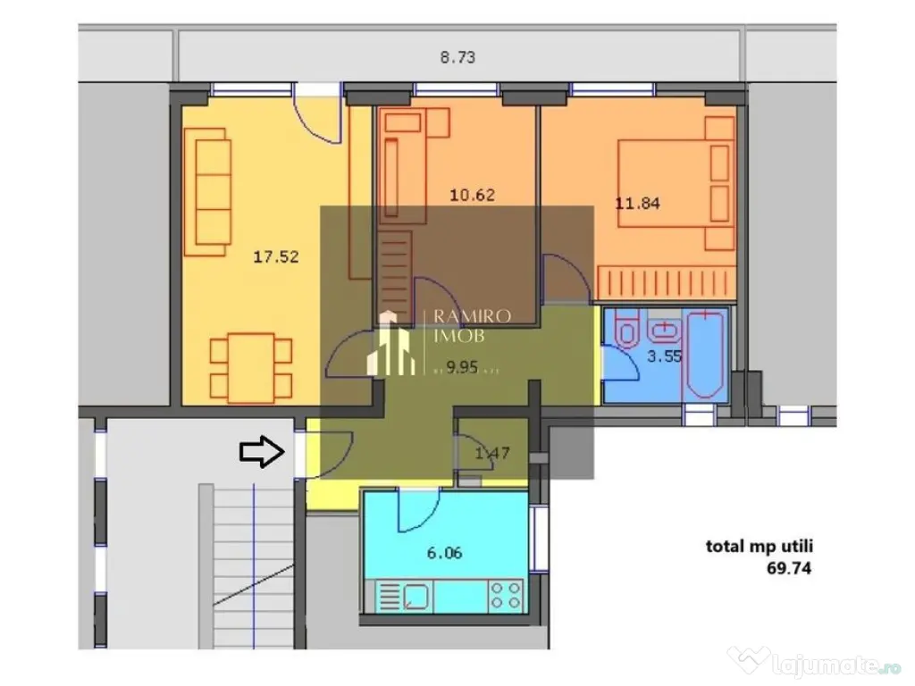 Apartament 3 camere Decomandat Giurgiului 