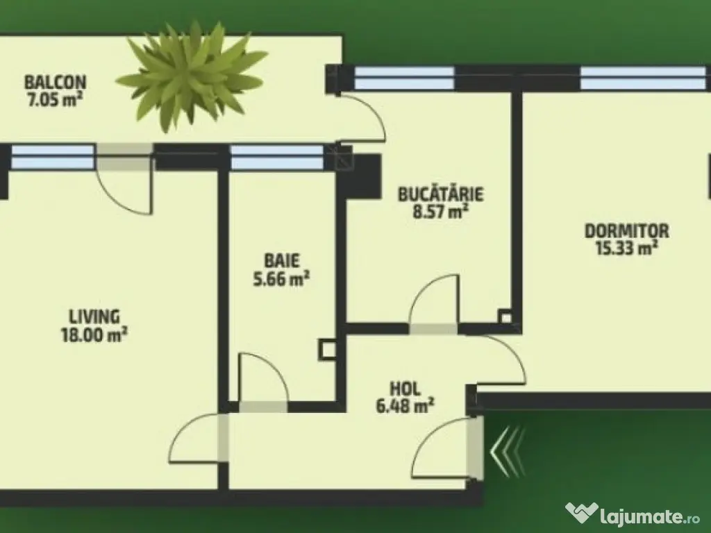 Apartament 2 camere decomandat, etaj intermediar, Tatarasi 