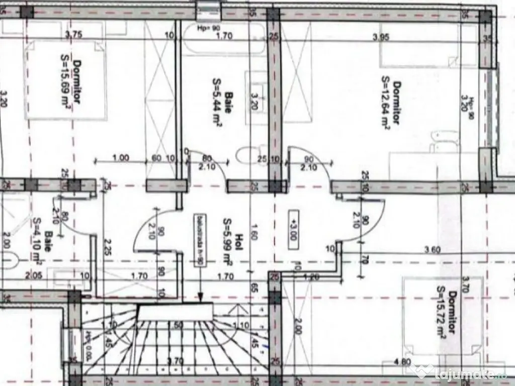 Duplex Chisoda 120mp utili 5 camere P+1E 3 BAI 2 locuri de p