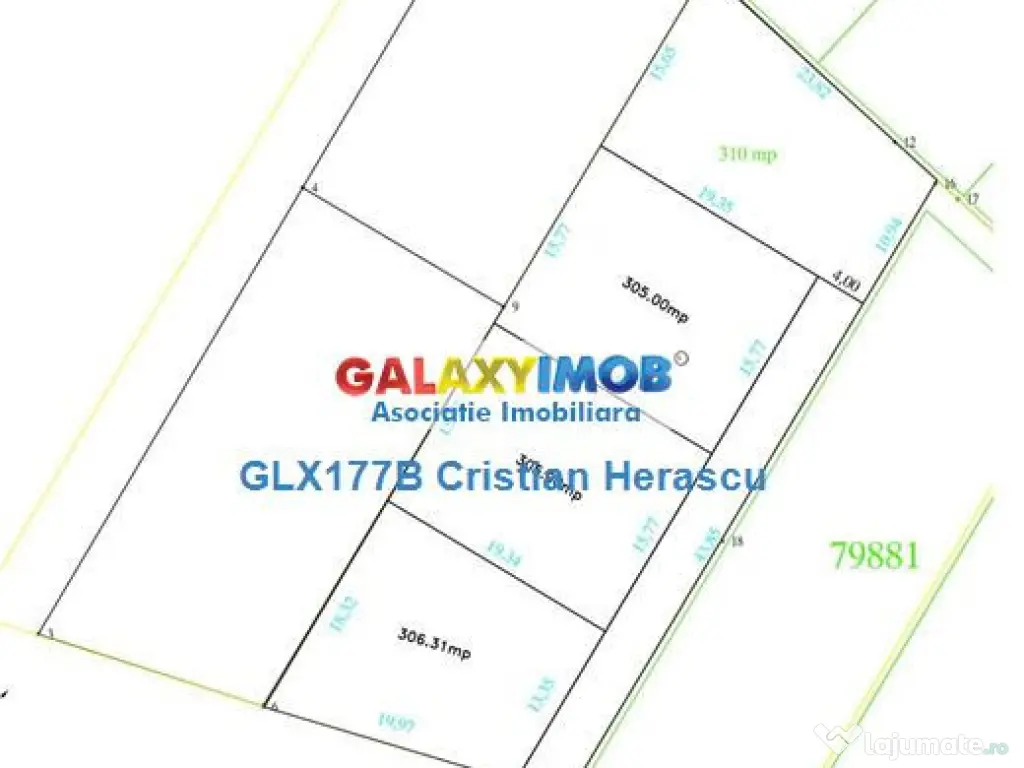 Samurcasi str Modolea Teren 306 mp dubla deschidere cu AC pt 