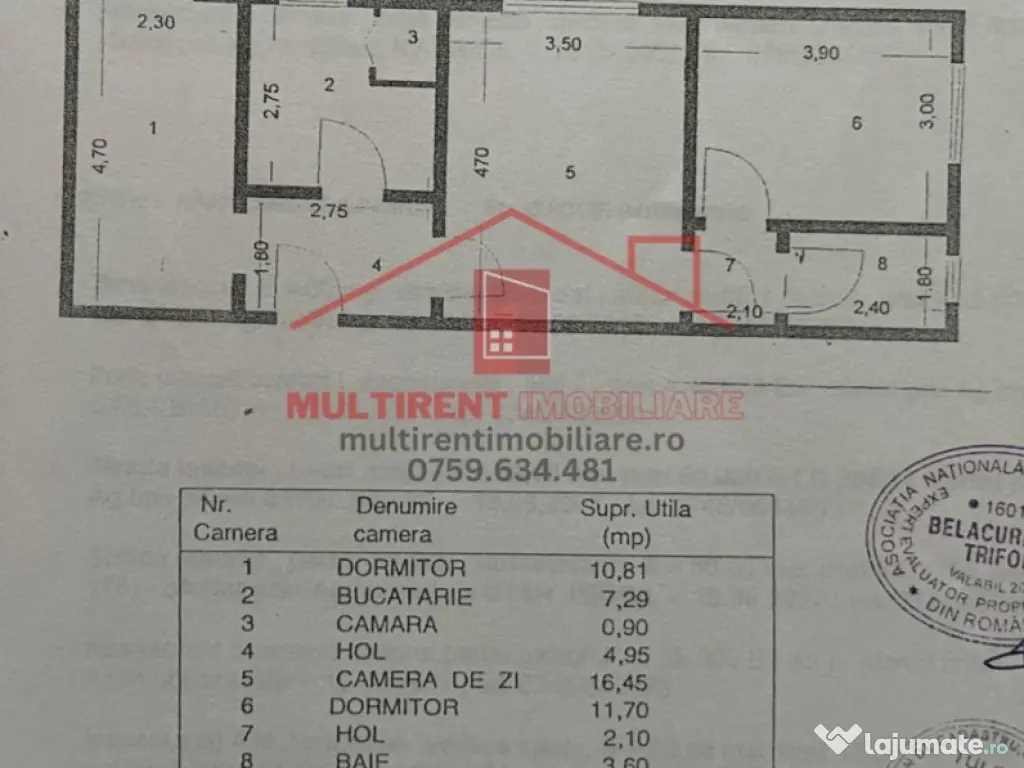 Str. Isaccei - Apartament 3 camere cu centrala pe Gaz! 