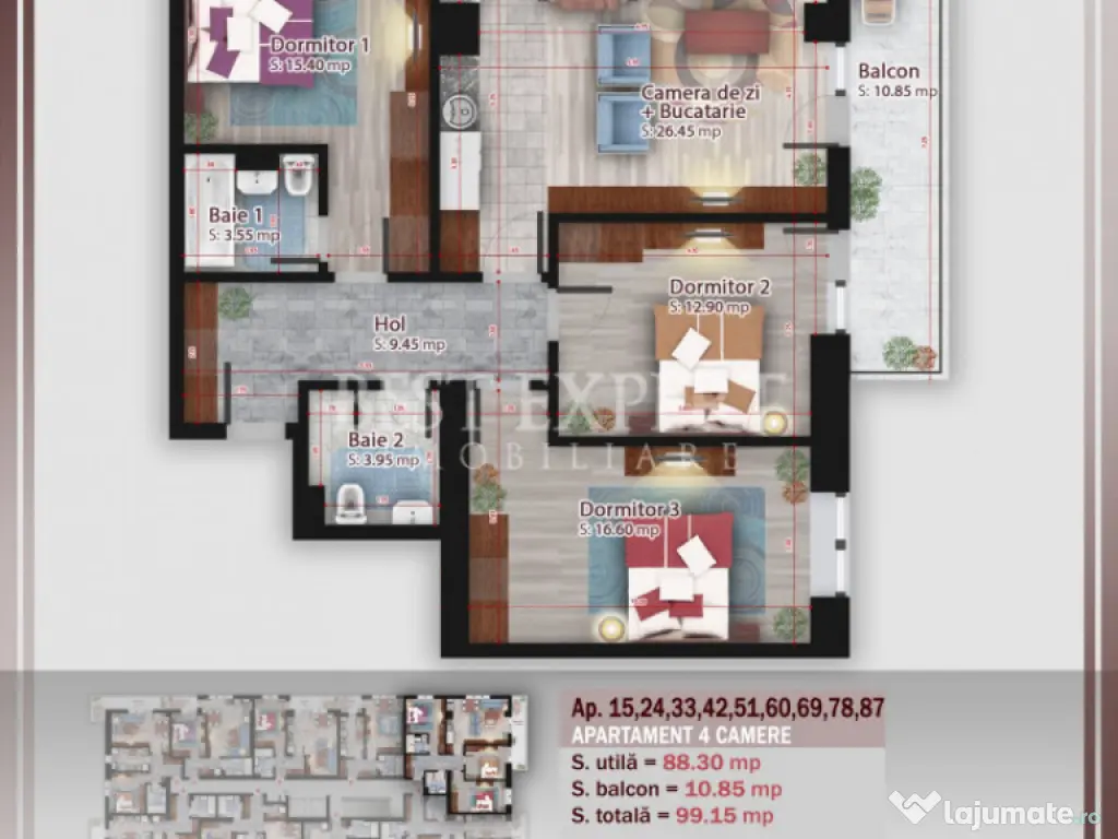 4 Camere Direct Dezvoltator Incalzire Pardoseala 