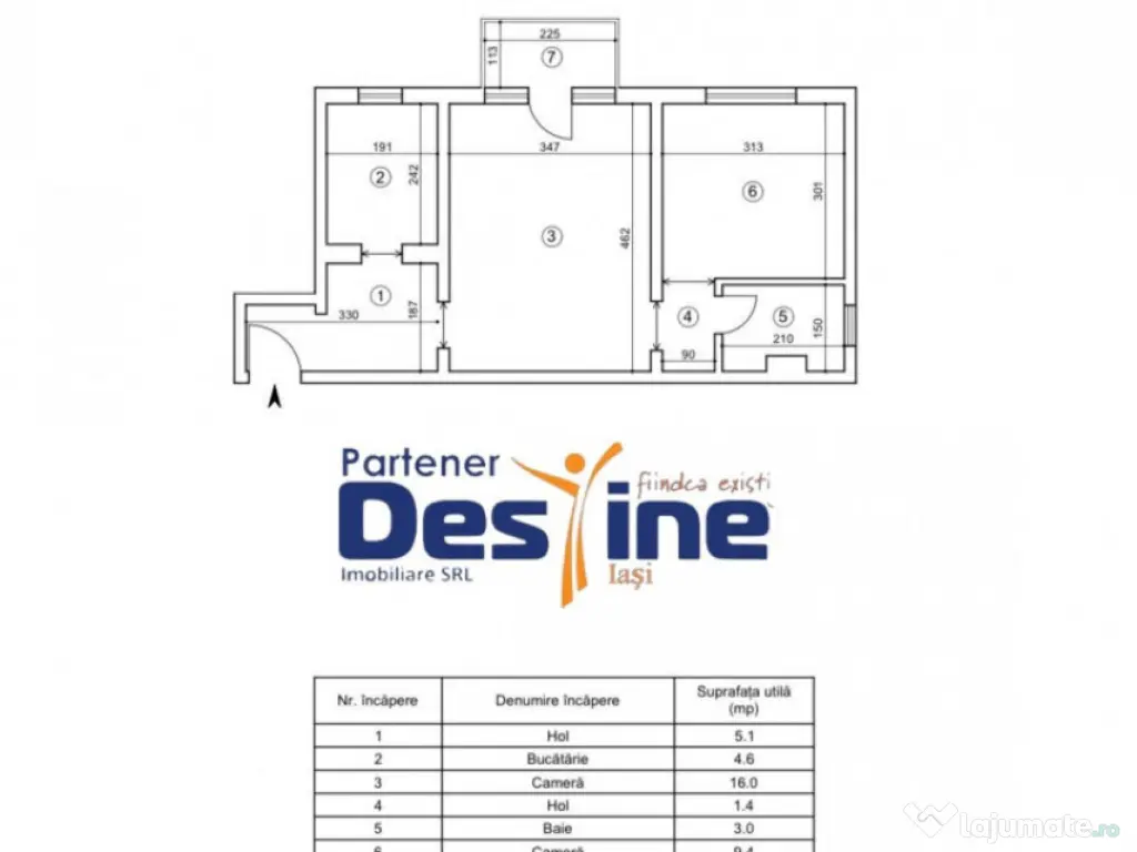 PACURARI , Apartament 2 camere, SEMIDECOMANDAT , 104.900 eur 
