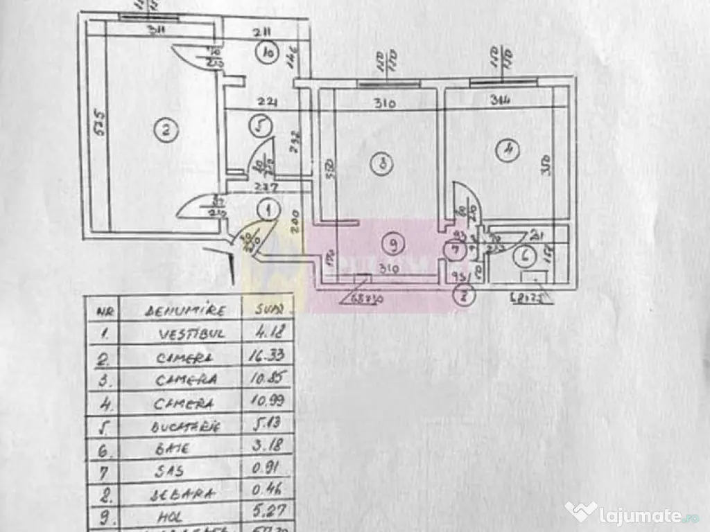 3 Camere cu 2 locuri de parcare in zona Pod Grant 