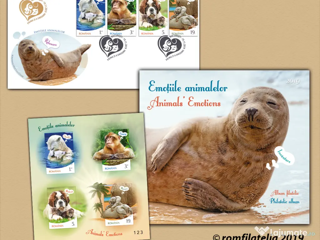 Album filatelic Emotiile animalelor 2019 