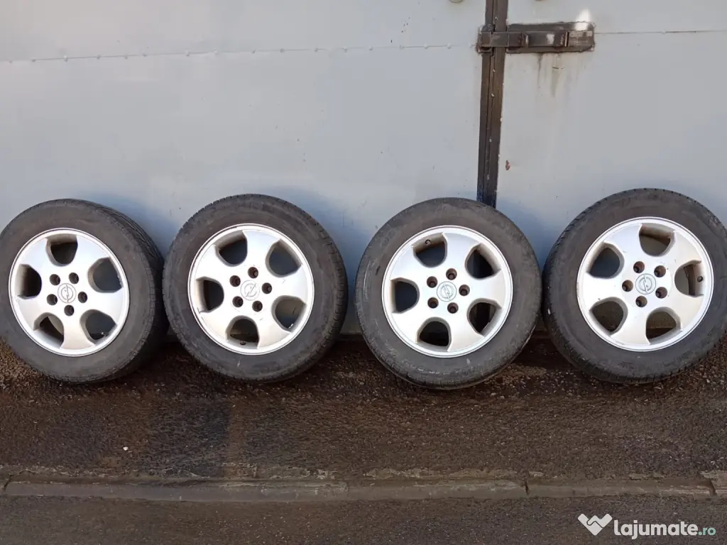 Set roți Opel Astra G 2000 – jante aliaj R15 + anvelope, originale 