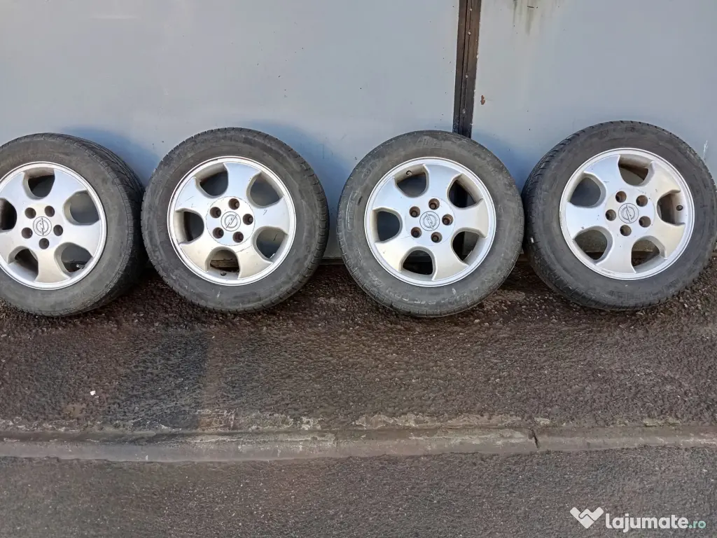 Set roți Opel Astra G 2000 – jante aliaj R15 + anvelope, originale 