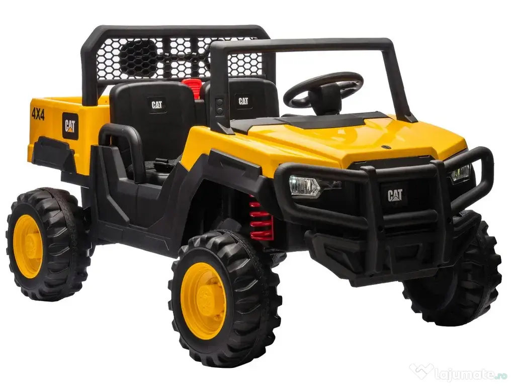 UTV electric pentru 2 copii, Caterpilar CAT 2x45W 12V 10Ah Yellow 