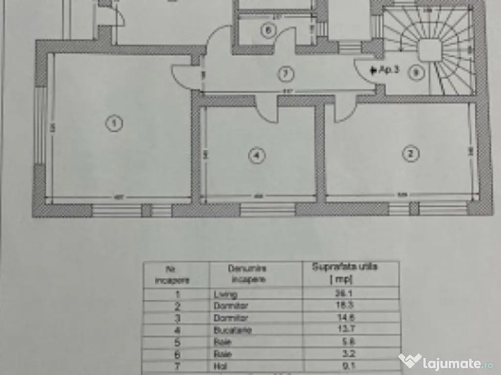 Apartament 3 camere situat in zona Dacia 