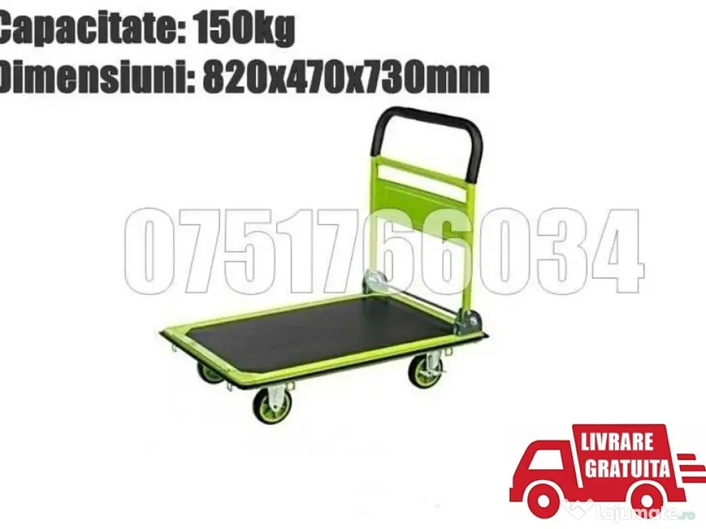 Platforma Carucior Pliabil Transport Manuala Roti 150kg + LIVRARE GRATUITA !