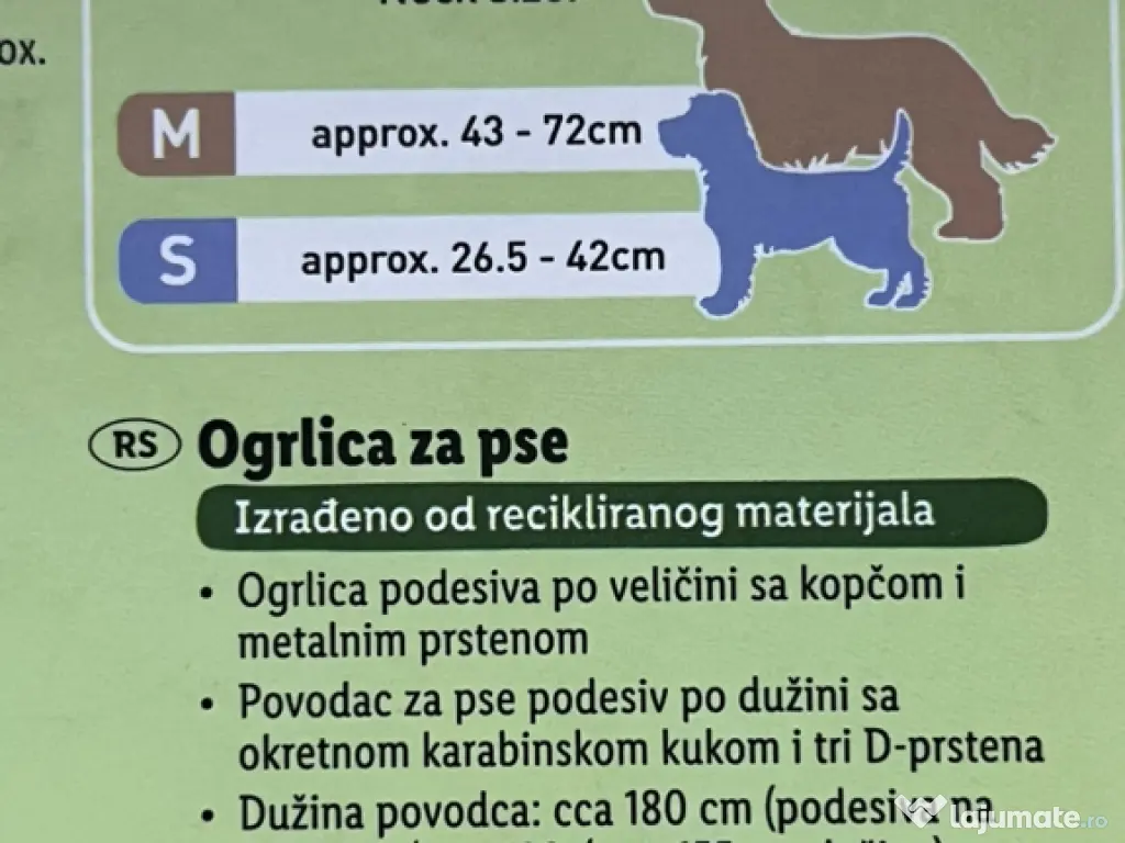 Set zgardă și lesă câini Zoofari mărimea S reglabil