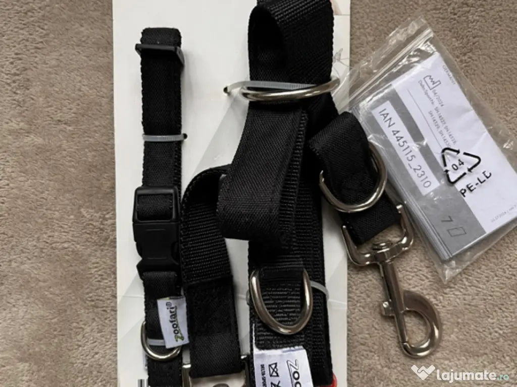 Set zgardă și lesă câini Zoofari mărimea S reglabil