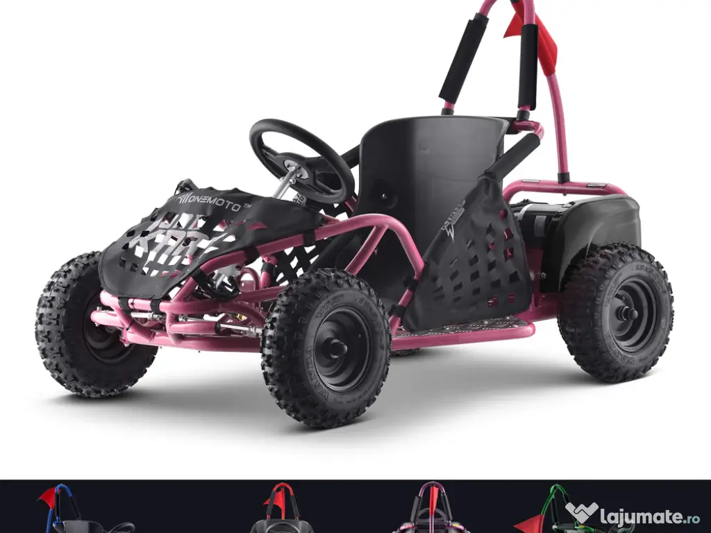 Kart electric pentru copii Kinder ecoGokart 1000W, baterie 48V Pink 