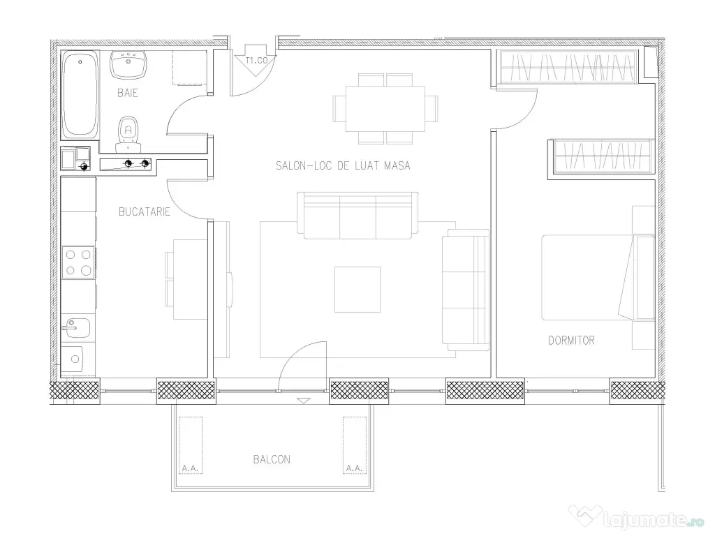 Apartament 2 camere | Hercesa Vivenda | 59 mp | Mobilat & utilat | Balcon 5,6mp 