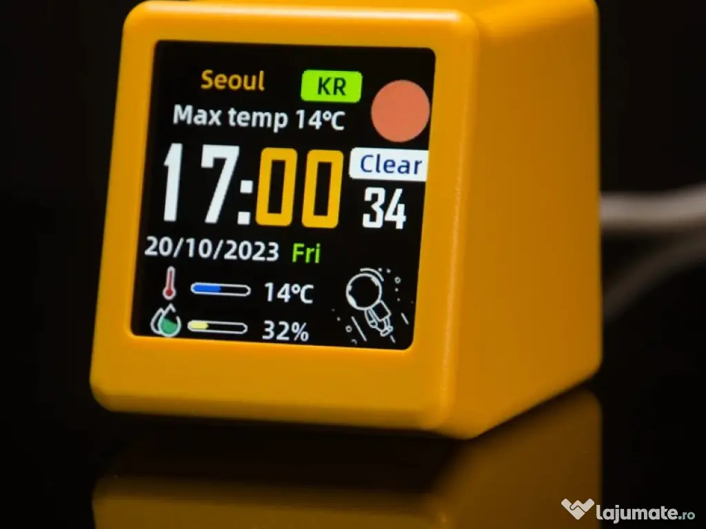 Statie meteo inteligenta , ceas , temperatura/umiditate conectare Wi-Fi