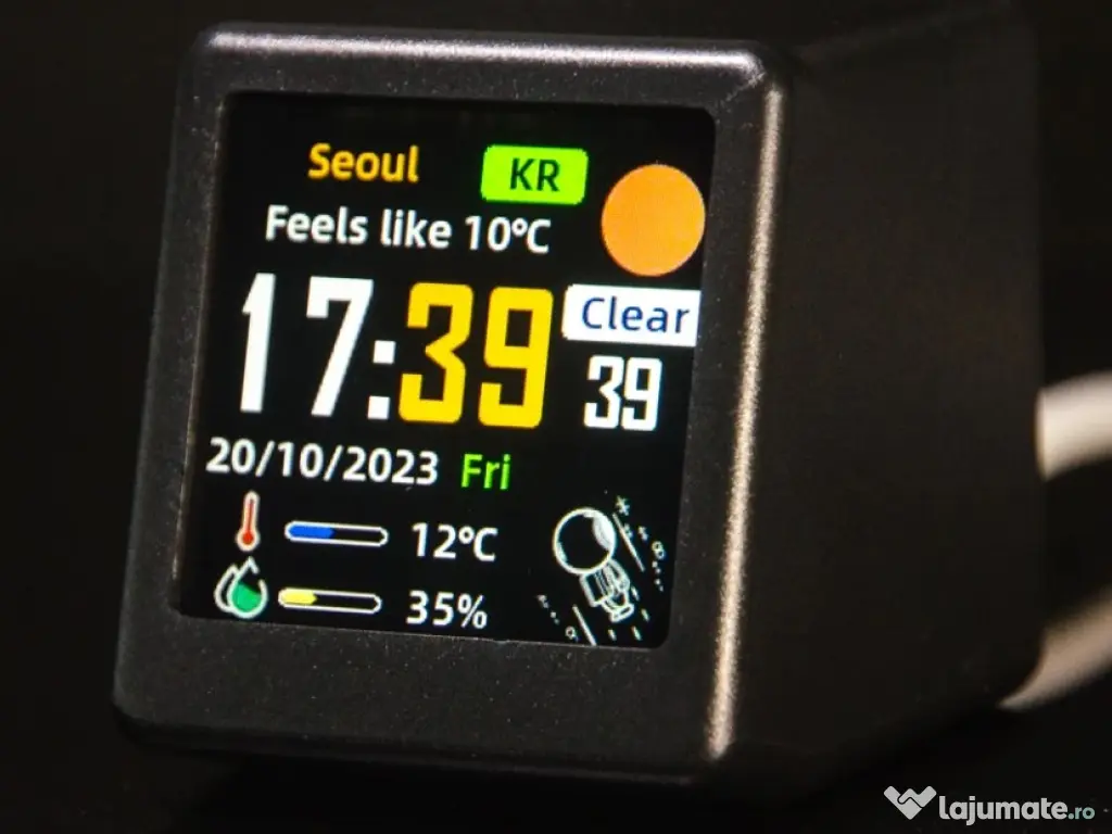 Statie meteo inteligenta , ceas , temperatura/umiditate conectare Wi-Fi