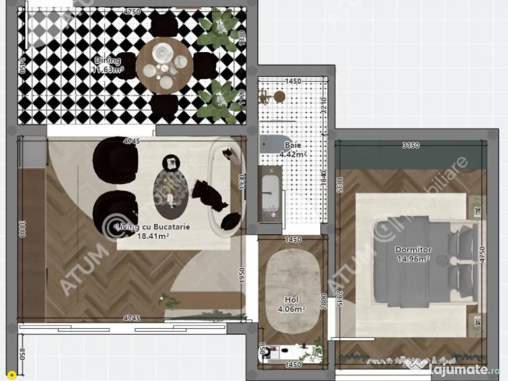 Apartament cu 2 camere si balcon in zona Calea Surii Mici di 