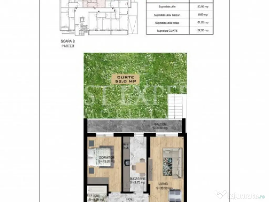 2 Camere Direct Dezvoltator cu Gradina 